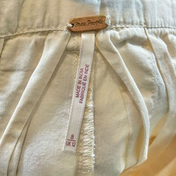 Free People Cassia Pleated Wide Leg Contemporary Cream Trousers Pants Women’s 8 - Picture 7 of 14